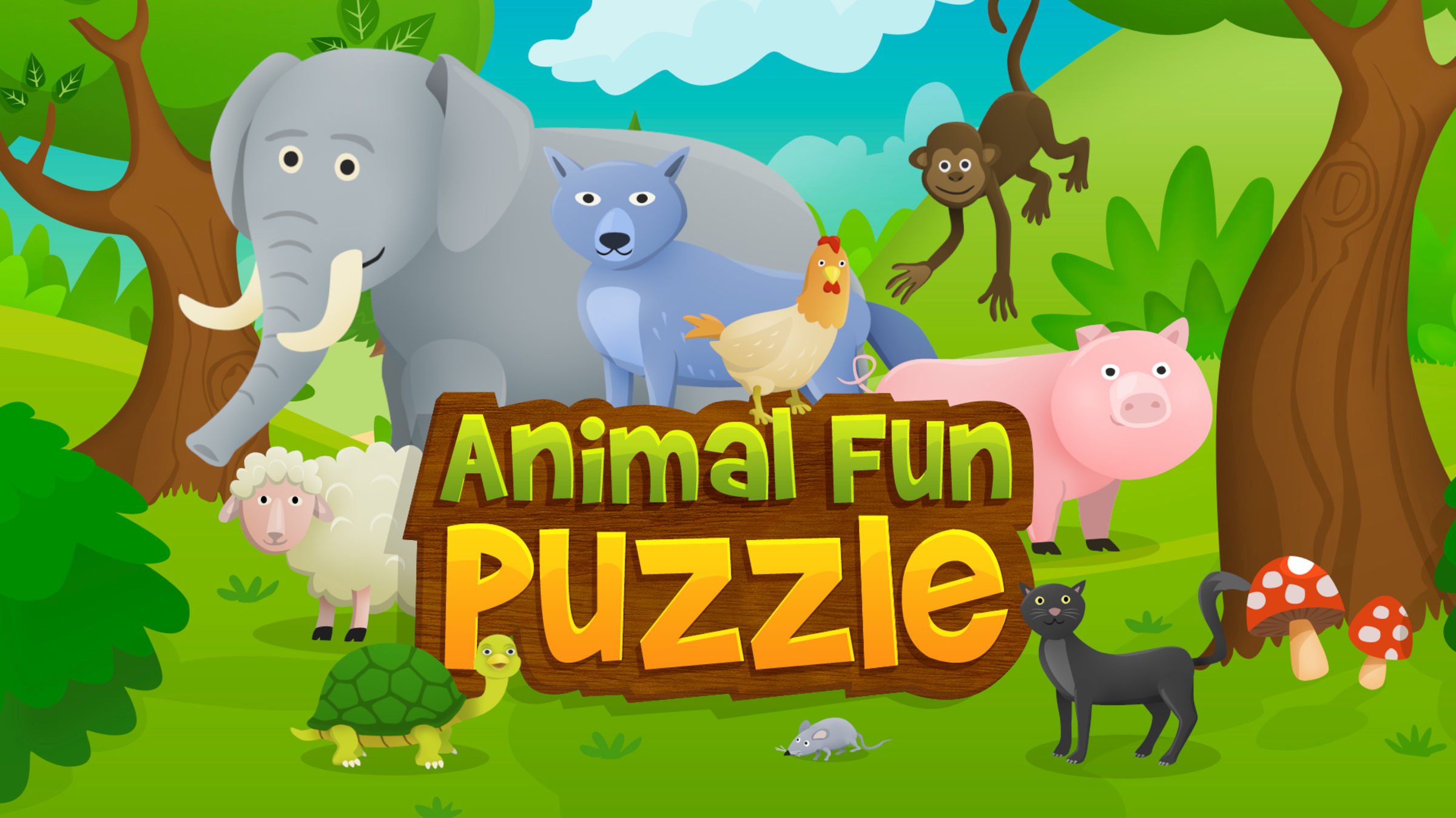 Animal Fun Puzzle - Preschool and kindergarten learning and fun game for toddlers and kids