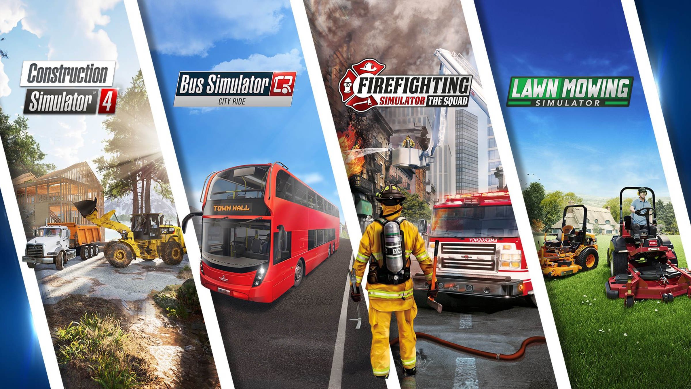Simulation Platinum Bundle: Bus Construction  Firefighting Lawn Mowing